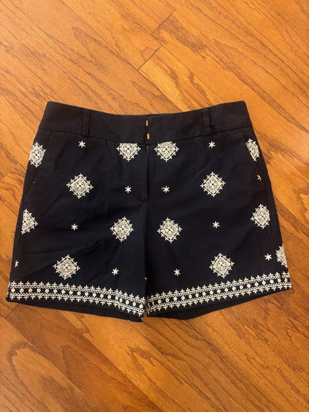 LOFT Embroidered Dark Blue Women's Shorts